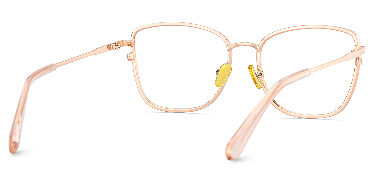 Ronan Eyeglasses in Rectangle Rose Gold Frame | ZEELOOL Canada4