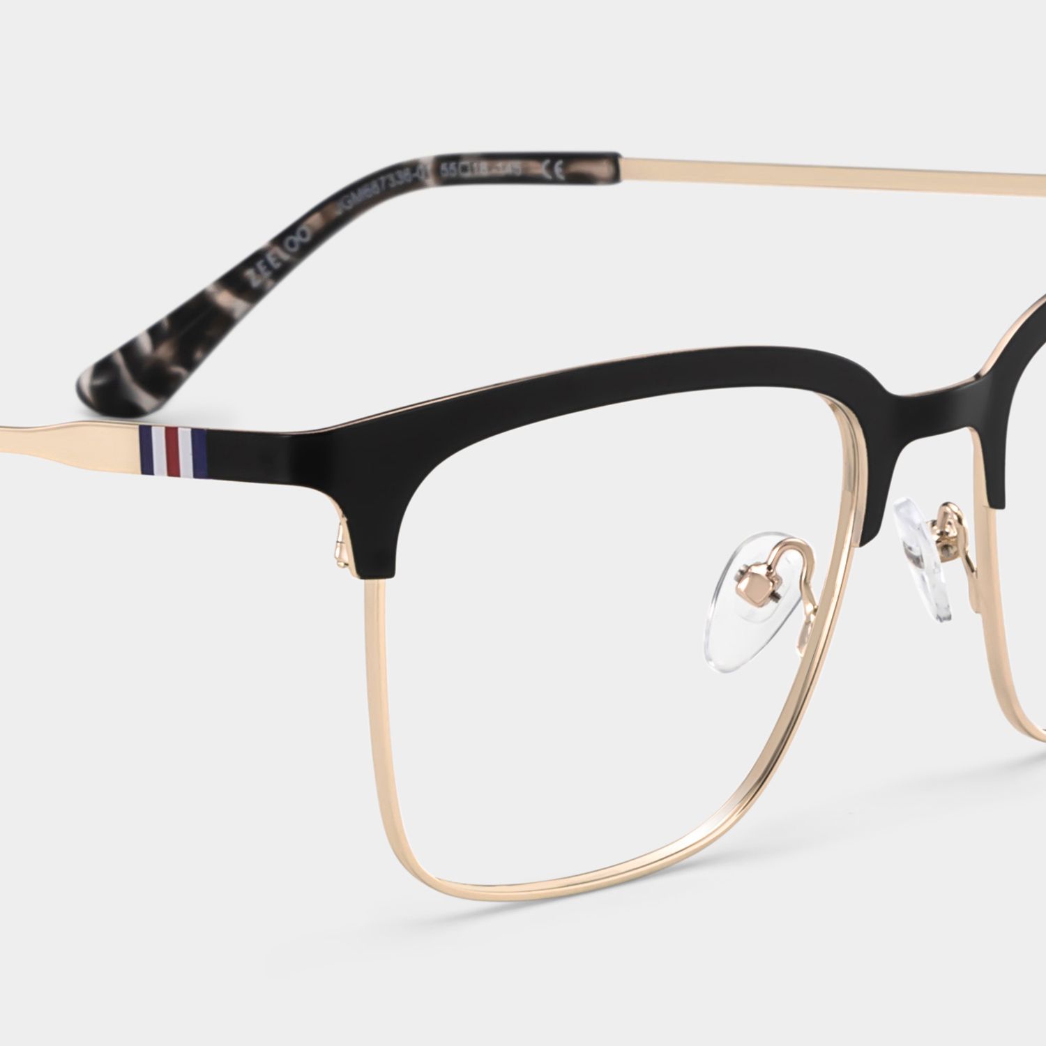Cleo Black Gold Frame Glasses with Browline Frame Online | ZEELOOL Canada5