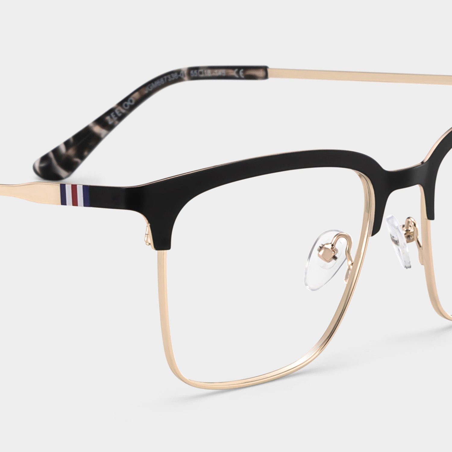 Cleo Black Gold Frame Glasses with Browline Frame Online | ZEELOOL Canada5