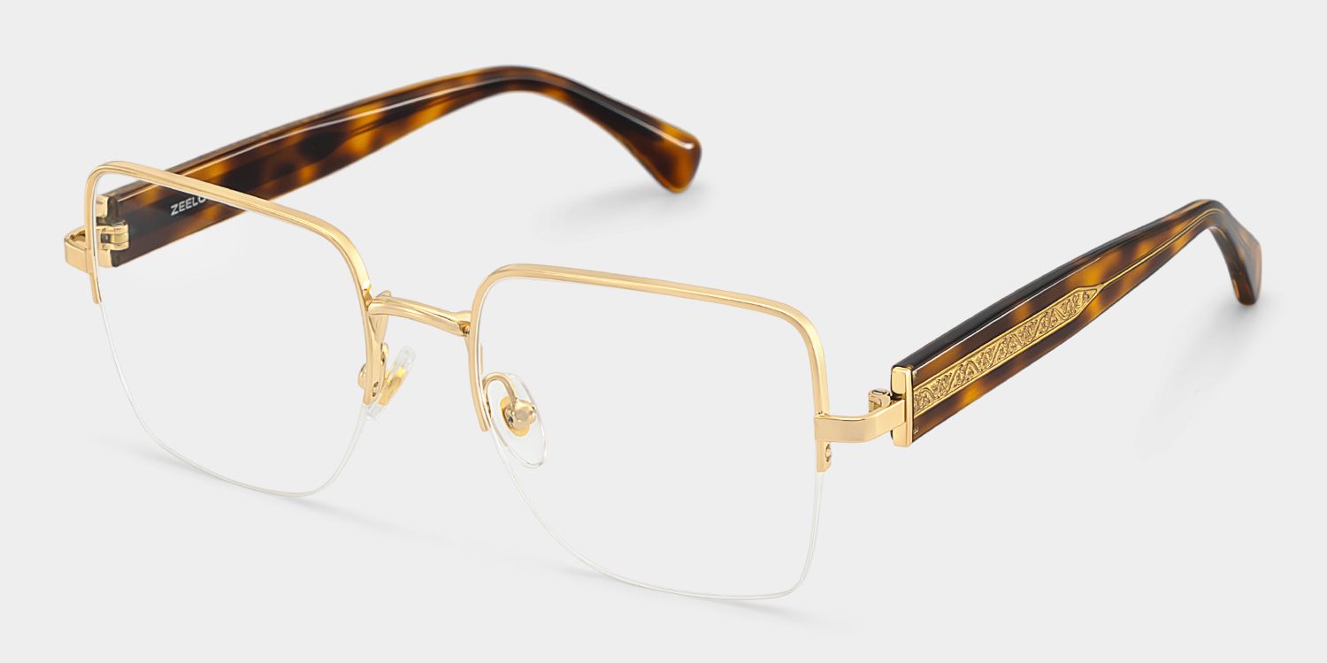 Lauren Gold Tortoise Frame Glasses with Square Frame Online | ZEELOOL2