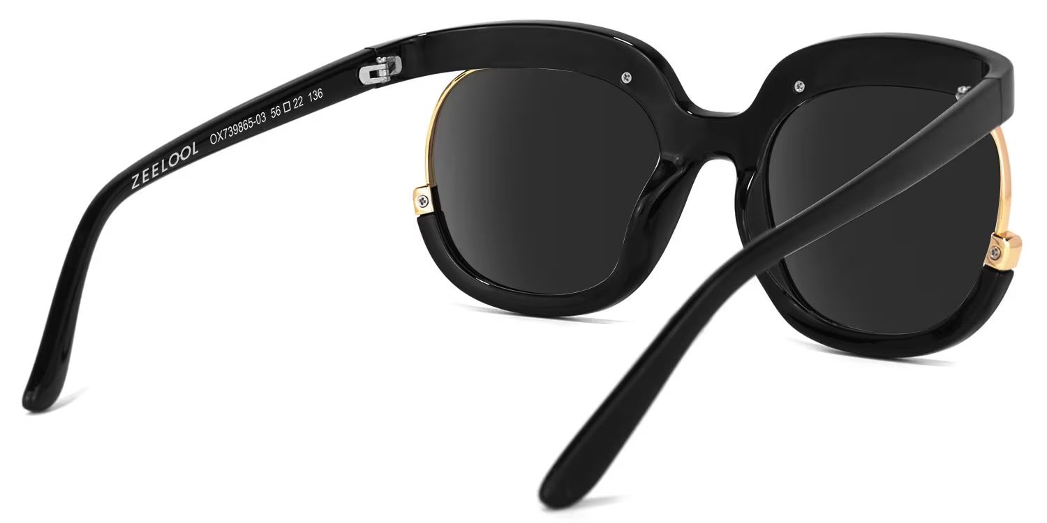 Darice Round Black Sunglasses | ZEELOOL Canada3
