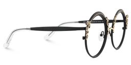 Nelida Black Gold Round Glasses3