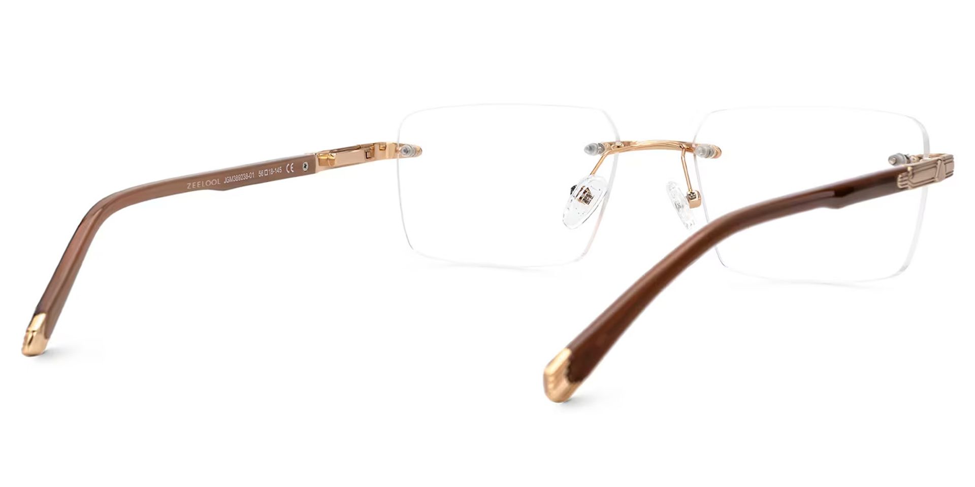 Brown Mixed-Materials Rectangle Eyeglasses- Savitrie3