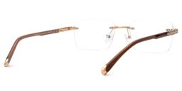 Savitrie Rectangle Brown Glasses3