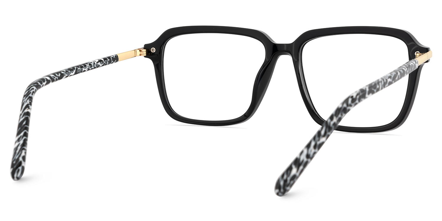 Black Thin Glasses with Square Shape at Zeelool5