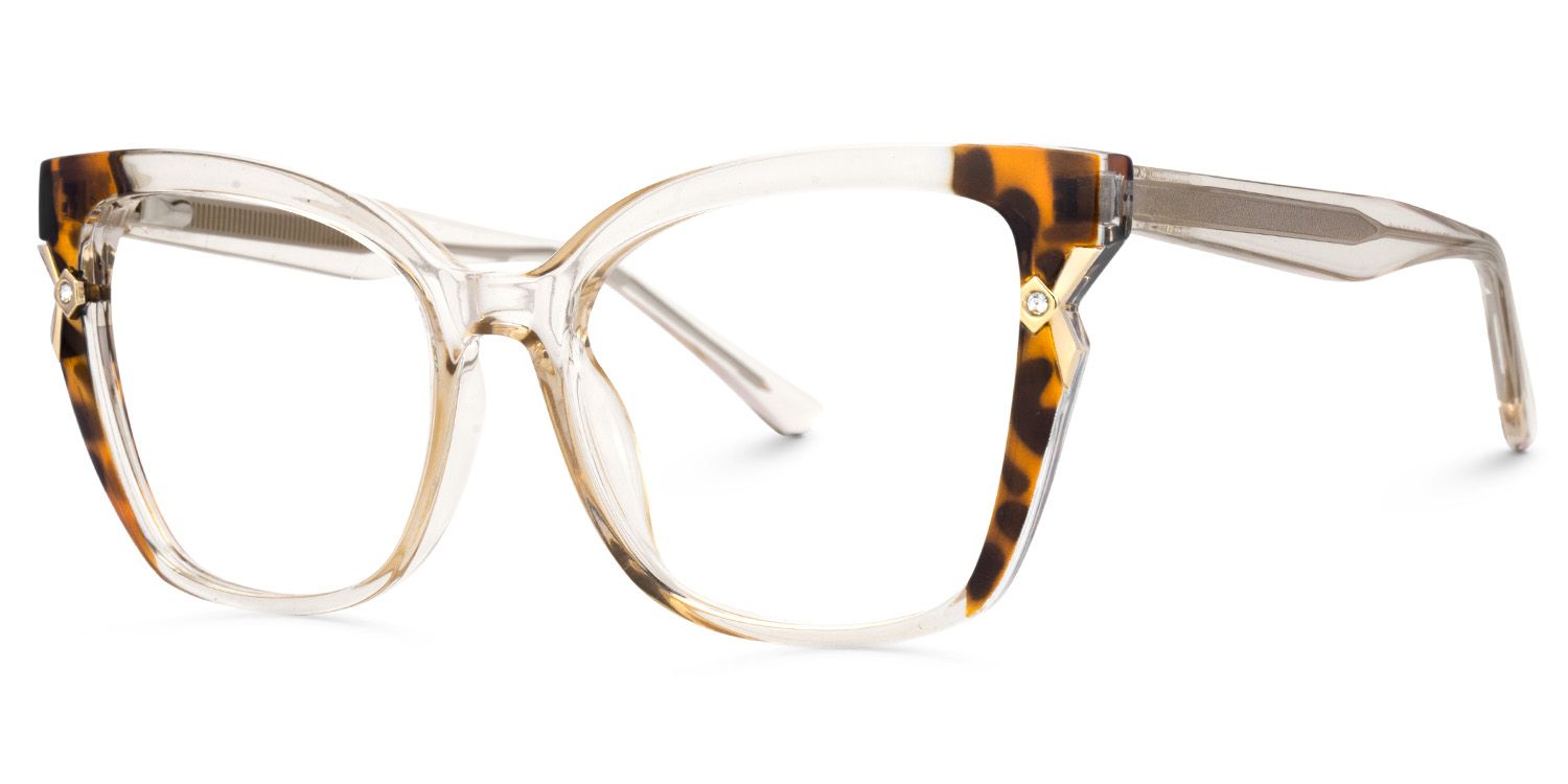 Beige Cat eye Glasses for Oval Face | ZEELOOL Canada2