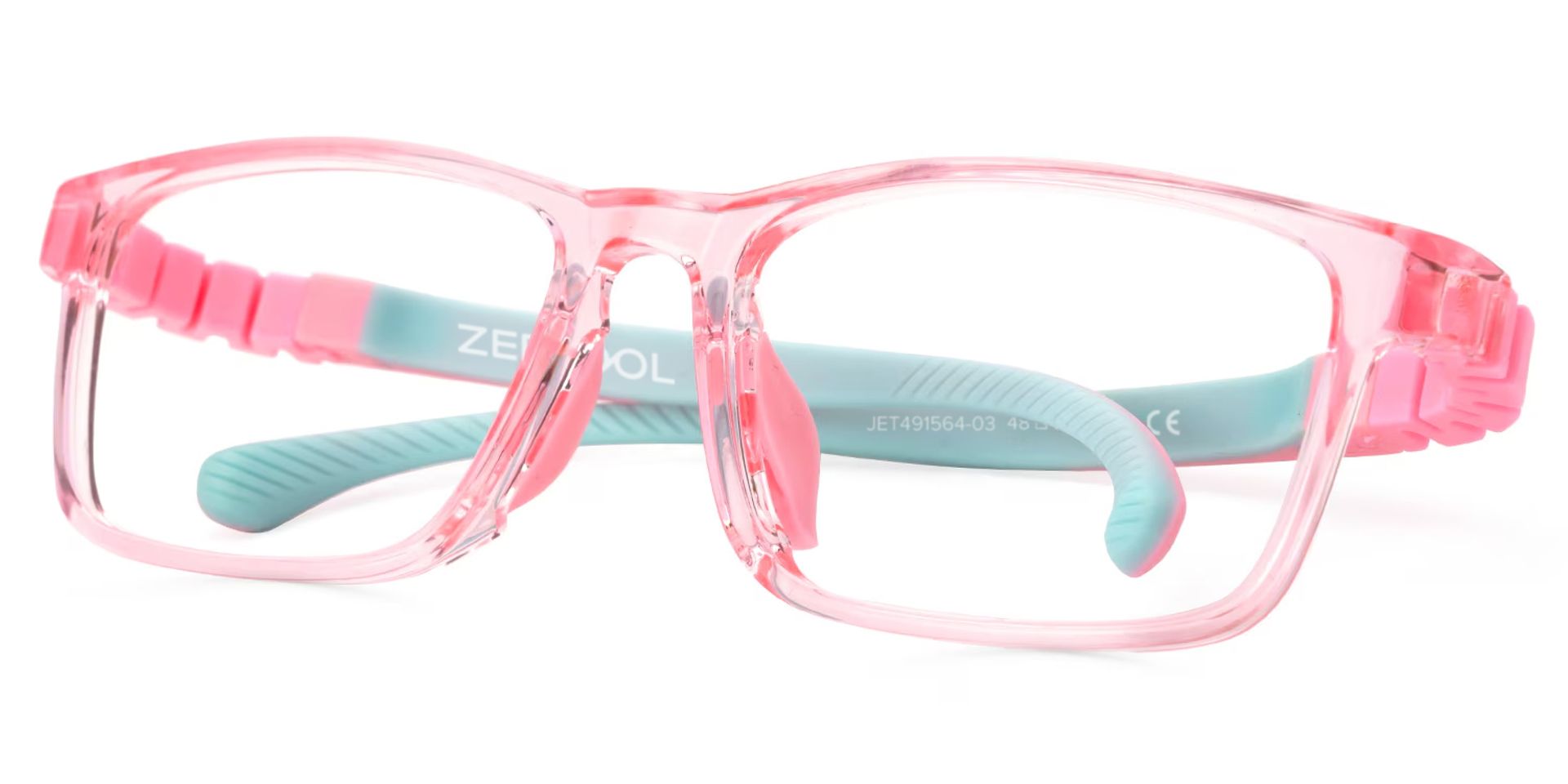 Arddin Rectangle Pink Frame Eyeglasses for Tweens1