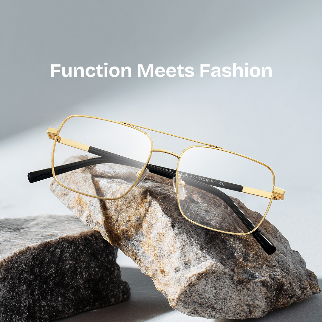 Iris Gold Frame Glasses with Aviator Frame Online | ZEELOOL Canada0