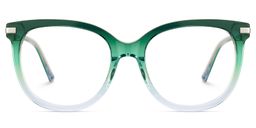 Mailyn Round Green Clear Glasses1