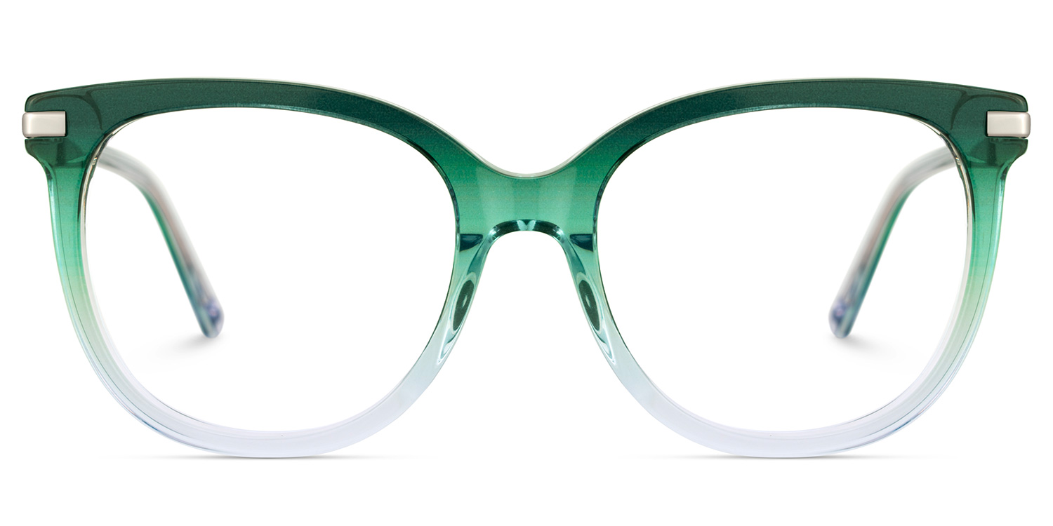 Mailyn Round Green Crystal Glasses1