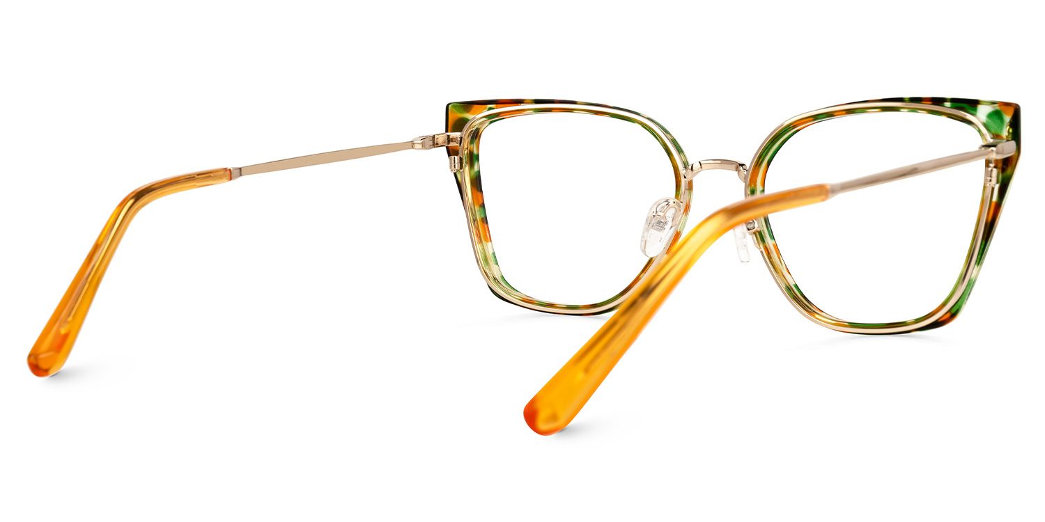 Square Martine Green-Tortoise Glasses on sale -Zeelool Glasses3