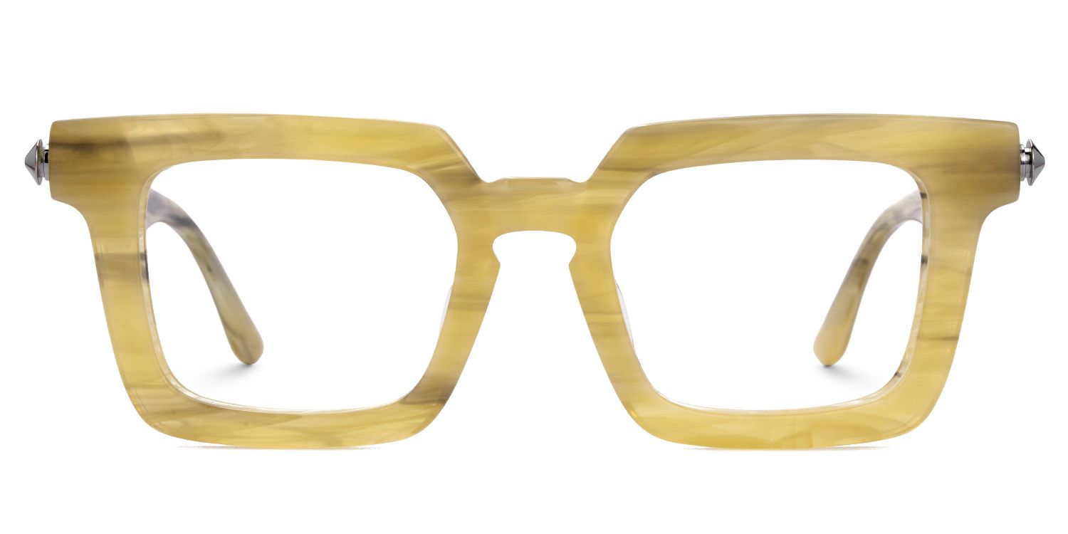 Ruthann Eco Acetate Mustard Yellow Glasses Frames Men's | ZEELOOL Canada1