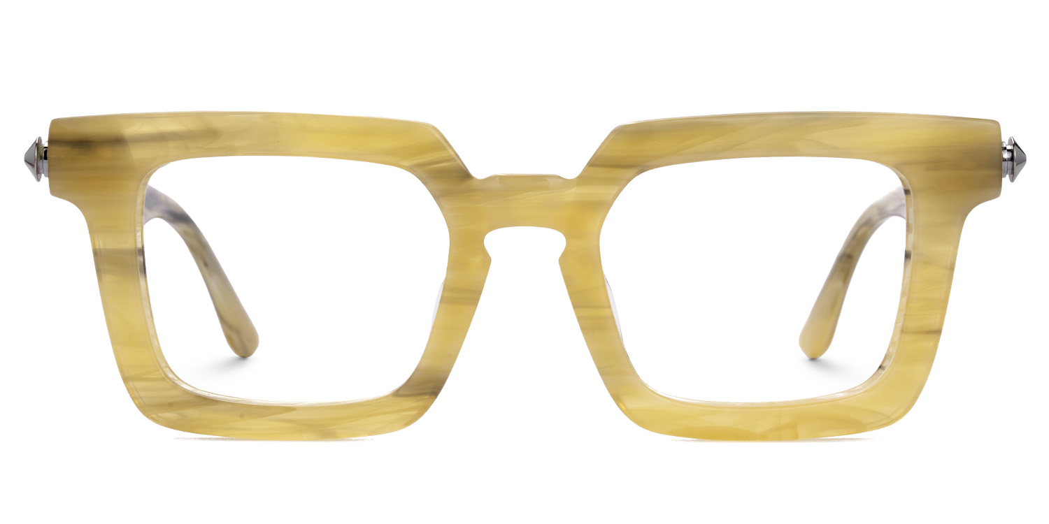 Ruthann Eco Acetate Mustard Yellow Glasses Frames Men's | ZEELOOL Canada1