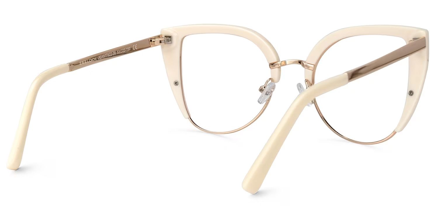 Brewer White Frame Eyeglasses and Cat Eye Design3
