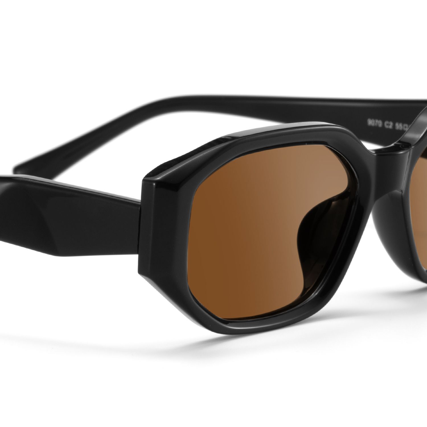 Kiara Black Geometric Sunglasses in TR90 Material4