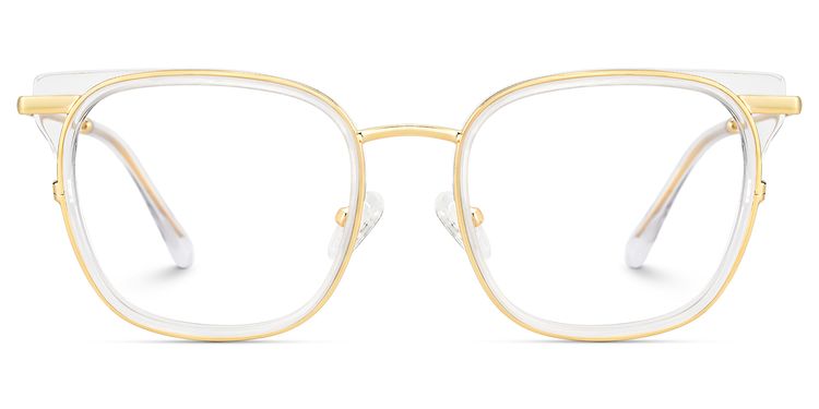 Cameron Square Clear Gold Glasses