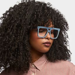 Rubin Square Denim Blue Glasses1