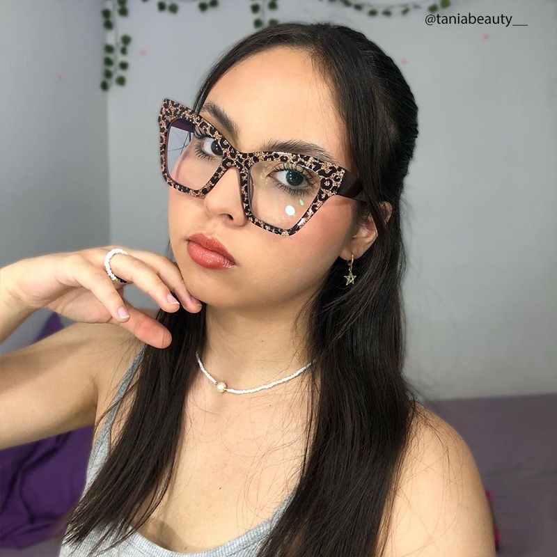 Designer Ansyah Cat Eye Leopard Print Frame Glasses7