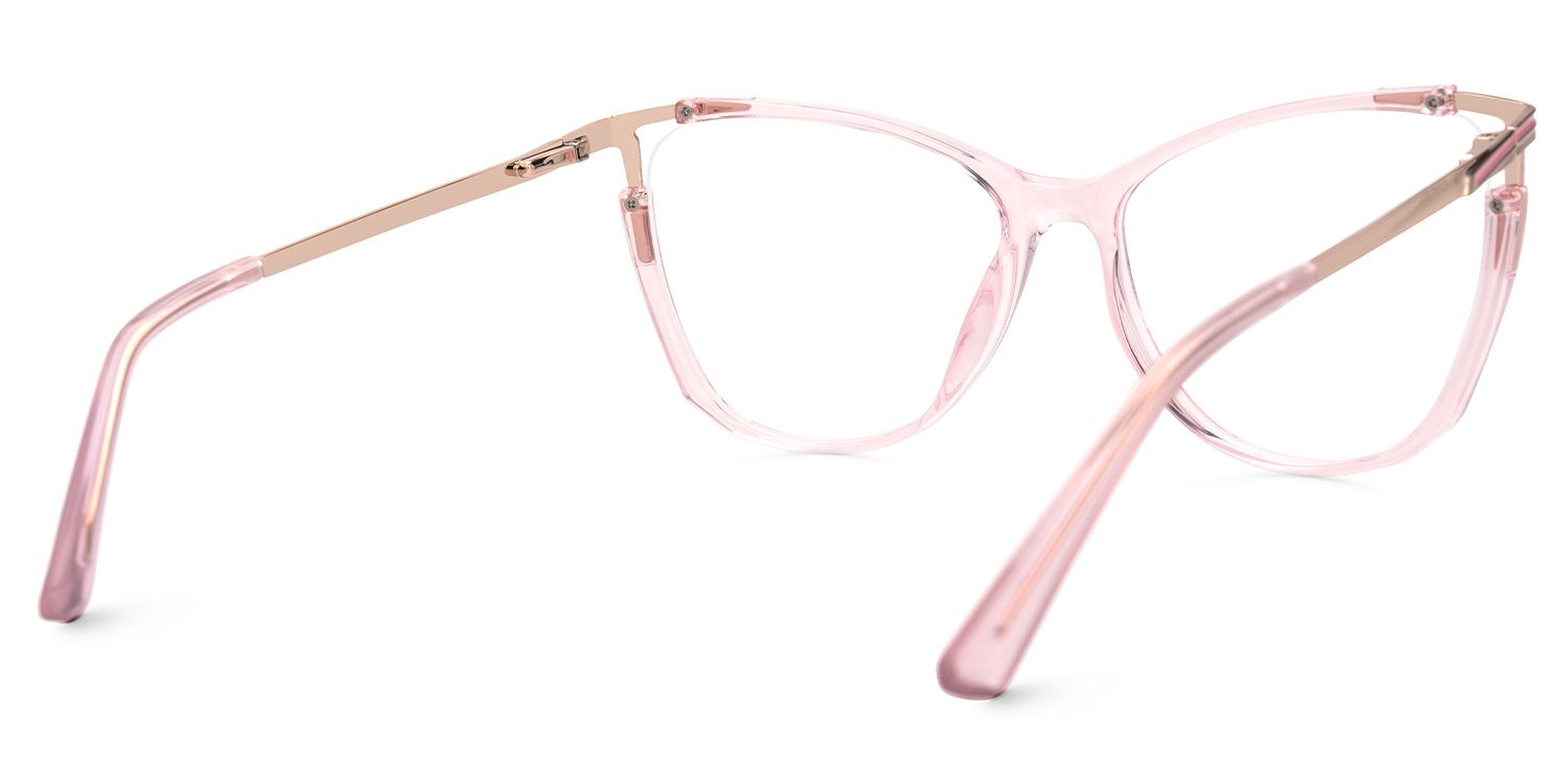 Yomary Pink Perspex Glasses with Cat-Eye Frames3
