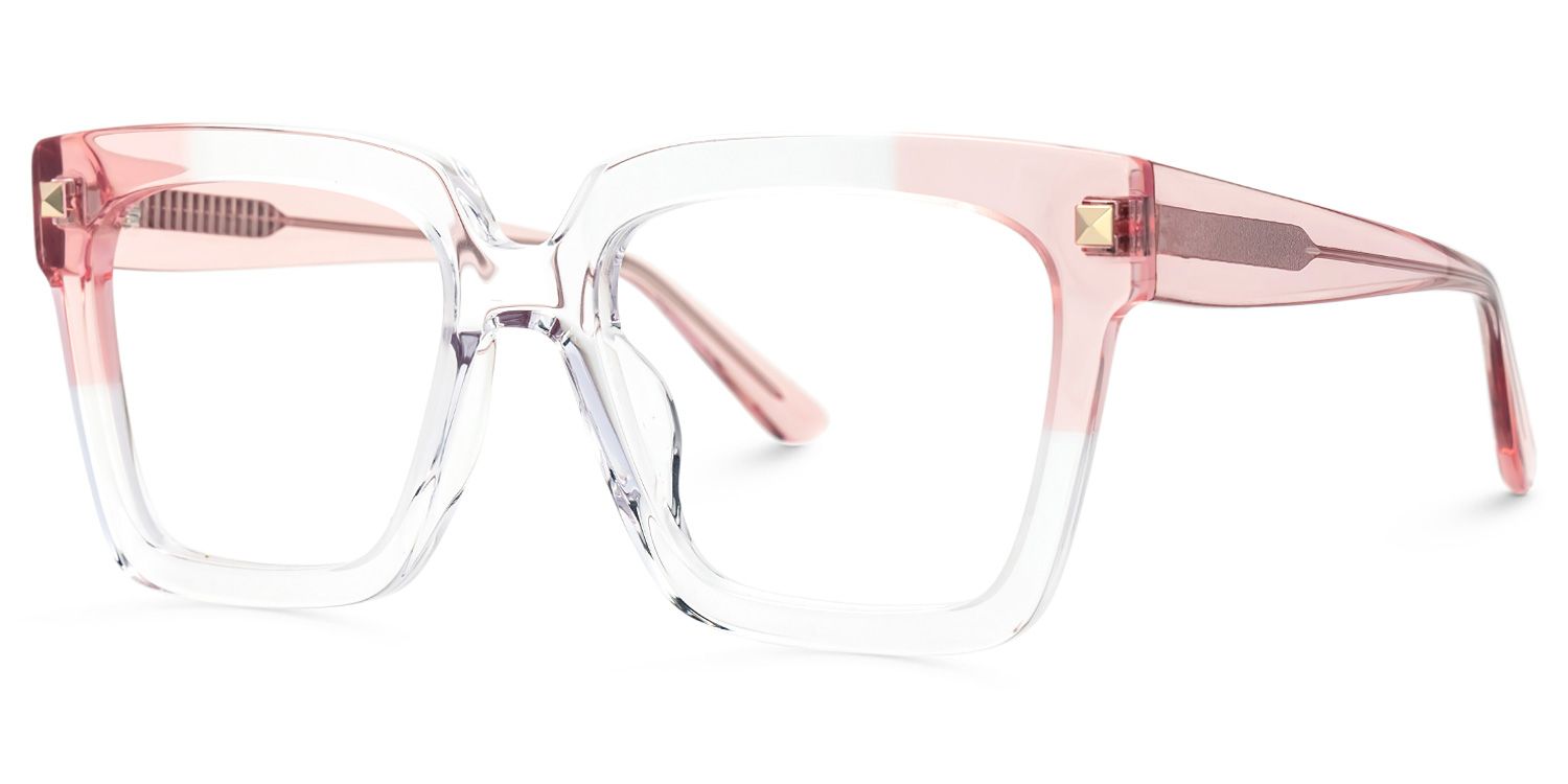 Glendalis Square Clear Frame with Pink Arms for Women | ZEELOOL Canada1