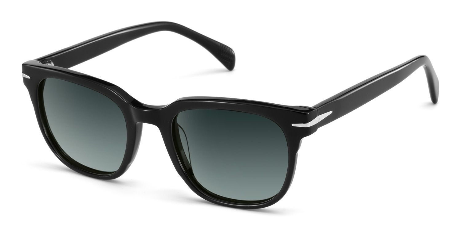Rocco Rectangle Black Sunglasses for Women & Men | ZEELOOL CA2