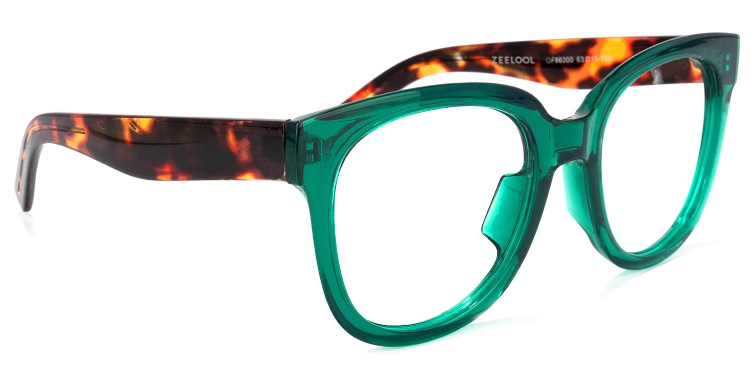 Harrell Square Dark-Green Eyeglasses | Zeelool5