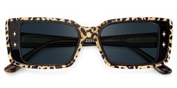 Gleam Rectangle Leopard Sunglasses1