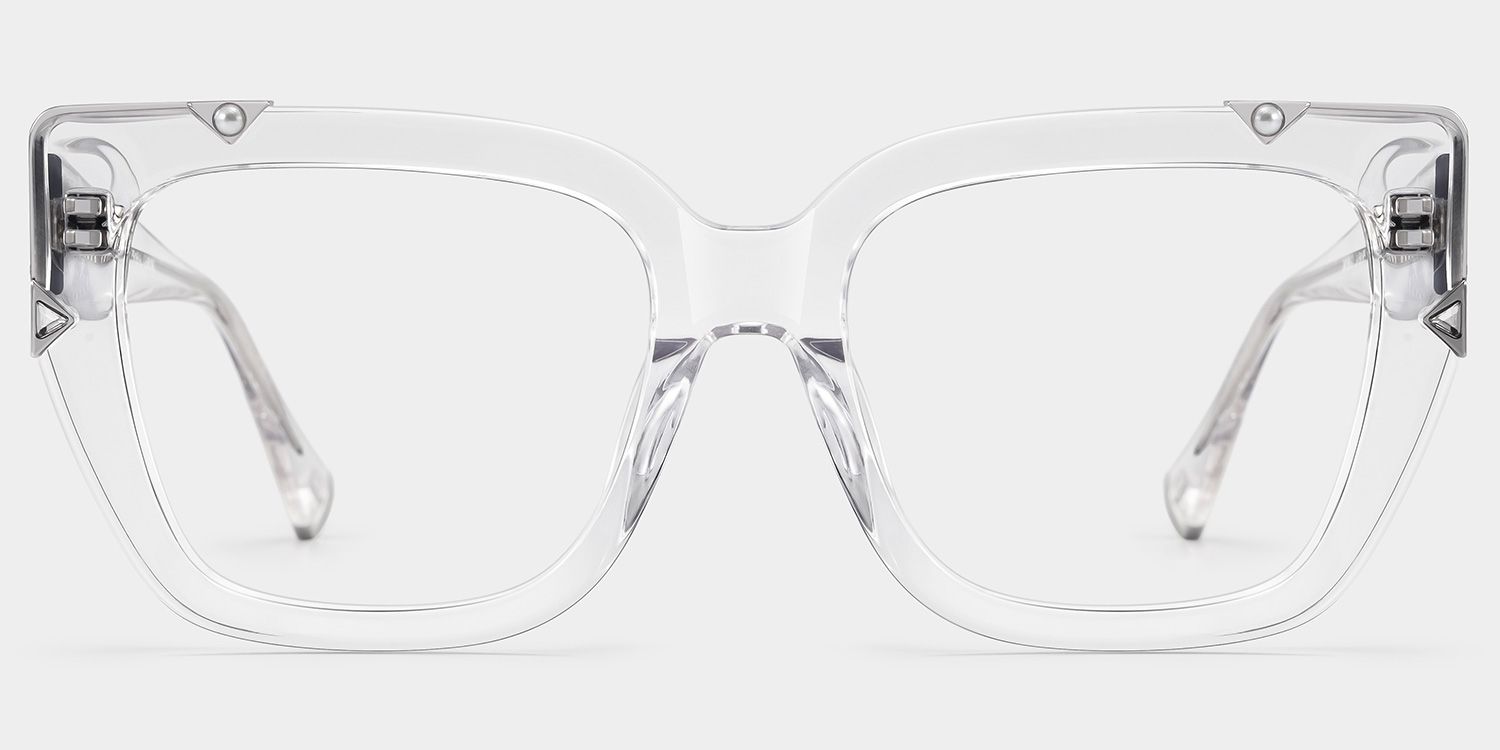 Chic Transparent Frames Transparent Gray Geek-Chic Square Geometric Eyeglasses - Medhi main image 3