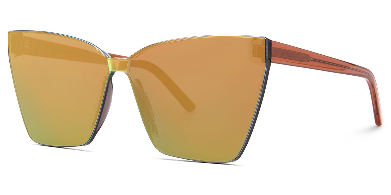 Liliane Orange Frame Sunglasses with Square Style | ZEELOOL CA1