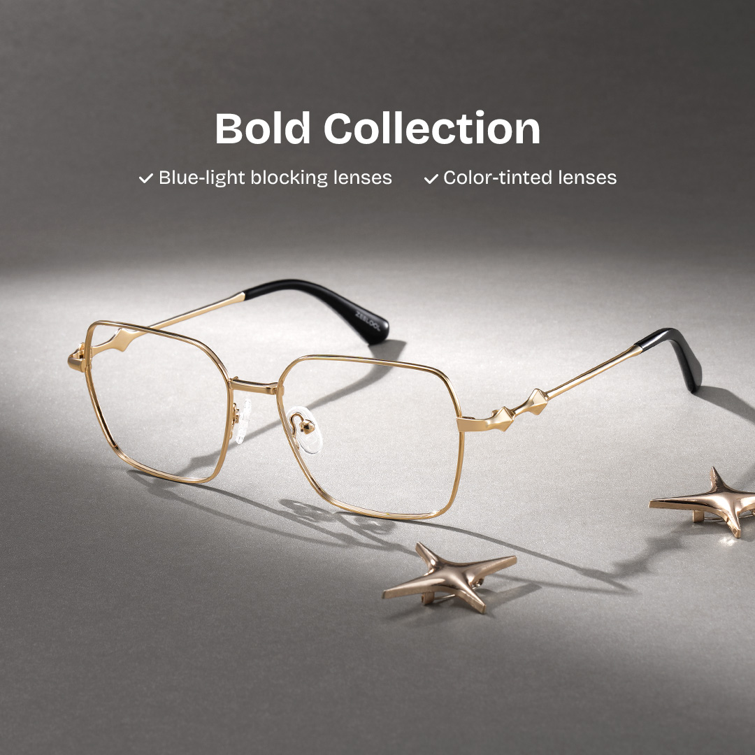 Kayla Geometric Gold Glasses0