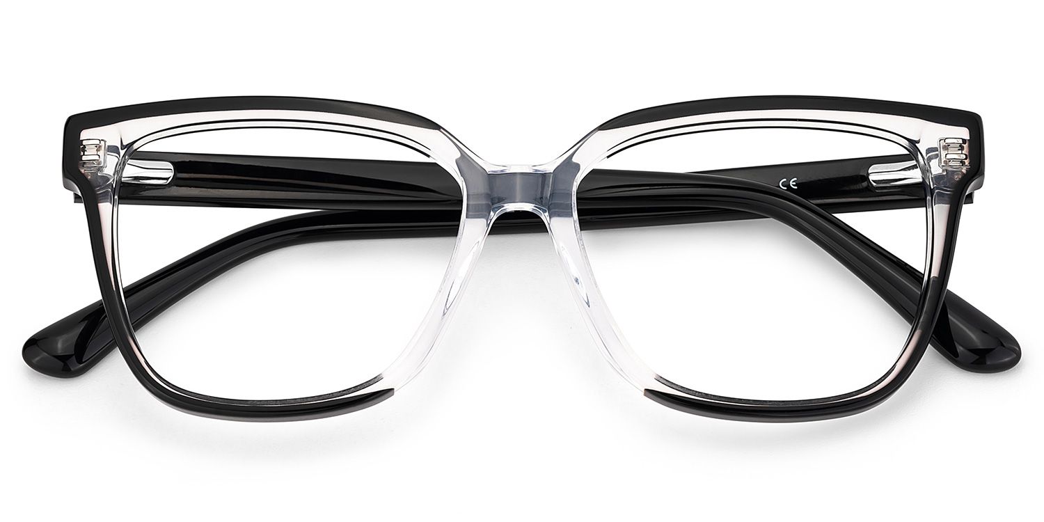 Benguie Black Clear Square Shape Eyeglasses | ZEELOOL Canada2