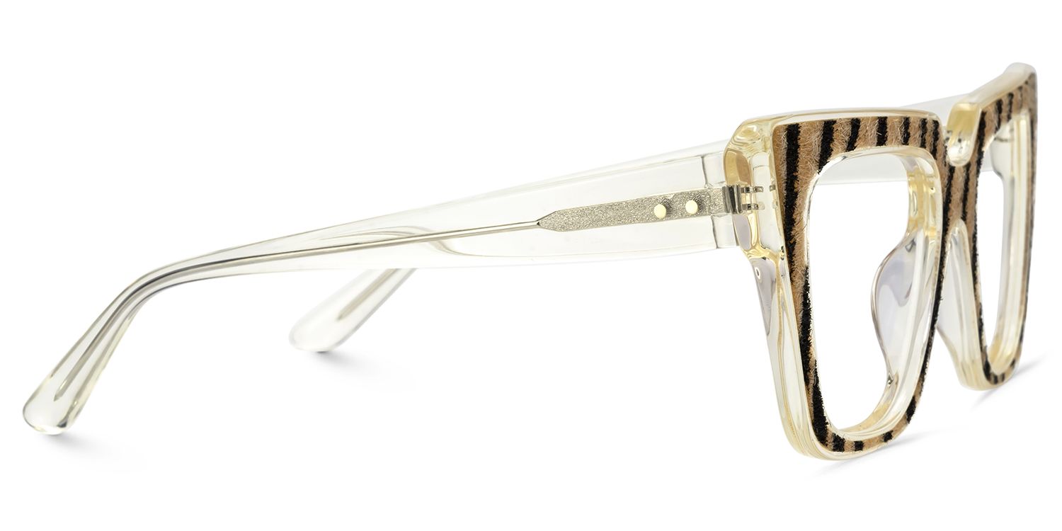 Tiger Print Glasses Frames With Clear Temple4