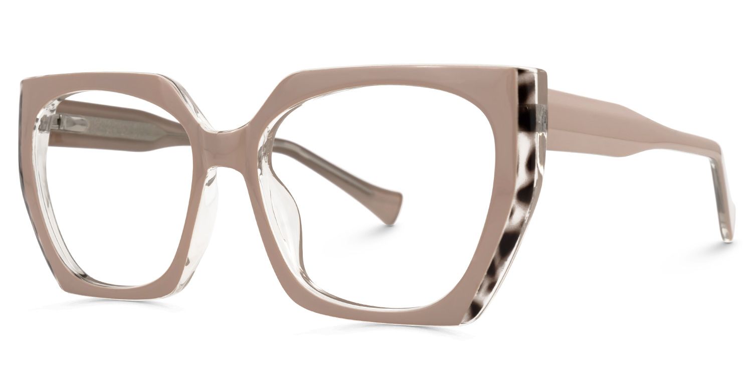 Sallyann Geometric Beige Eyeglasses and Tortoise Edge1