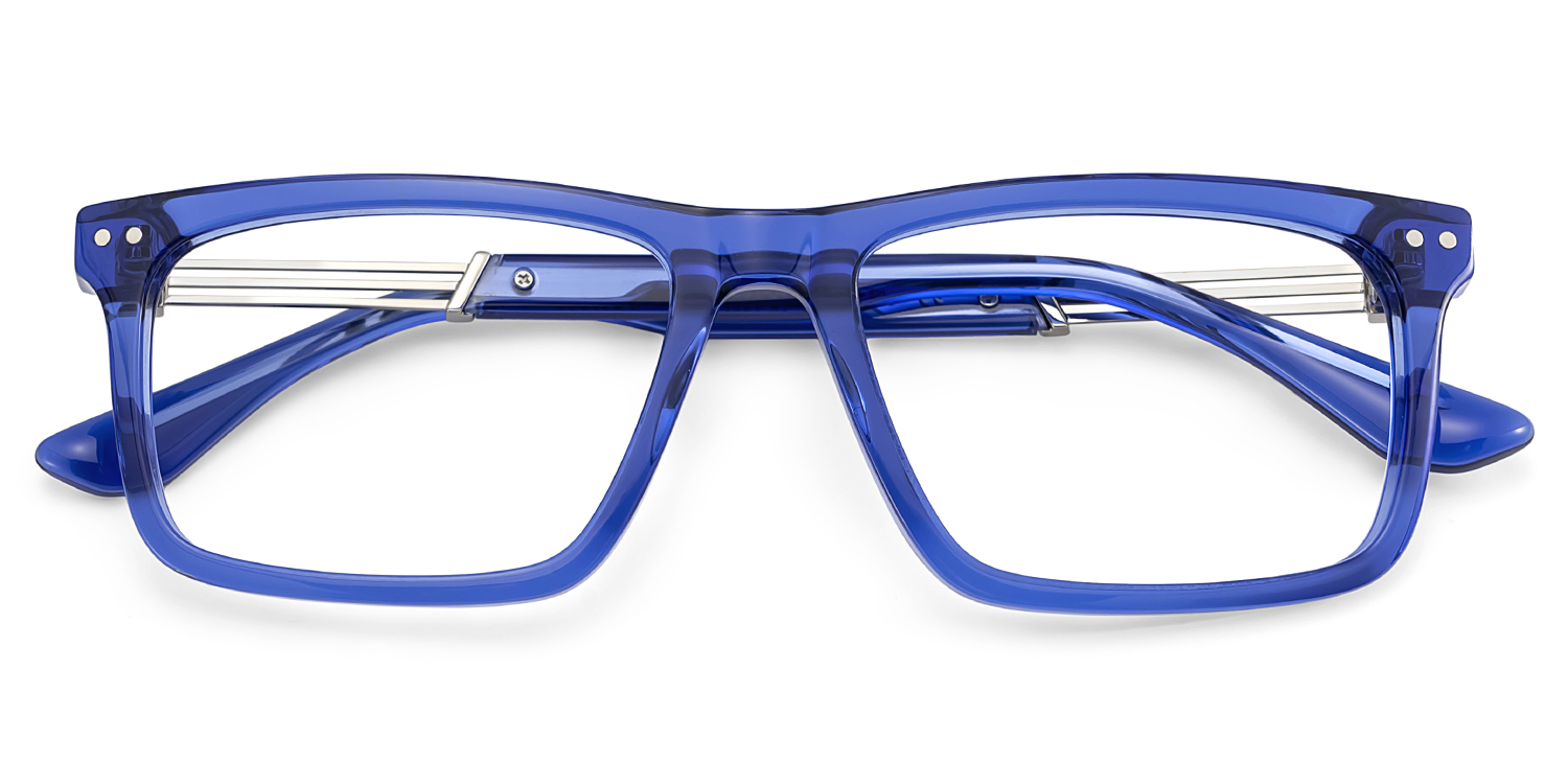 Emerson Rectangle Blue Glasses2