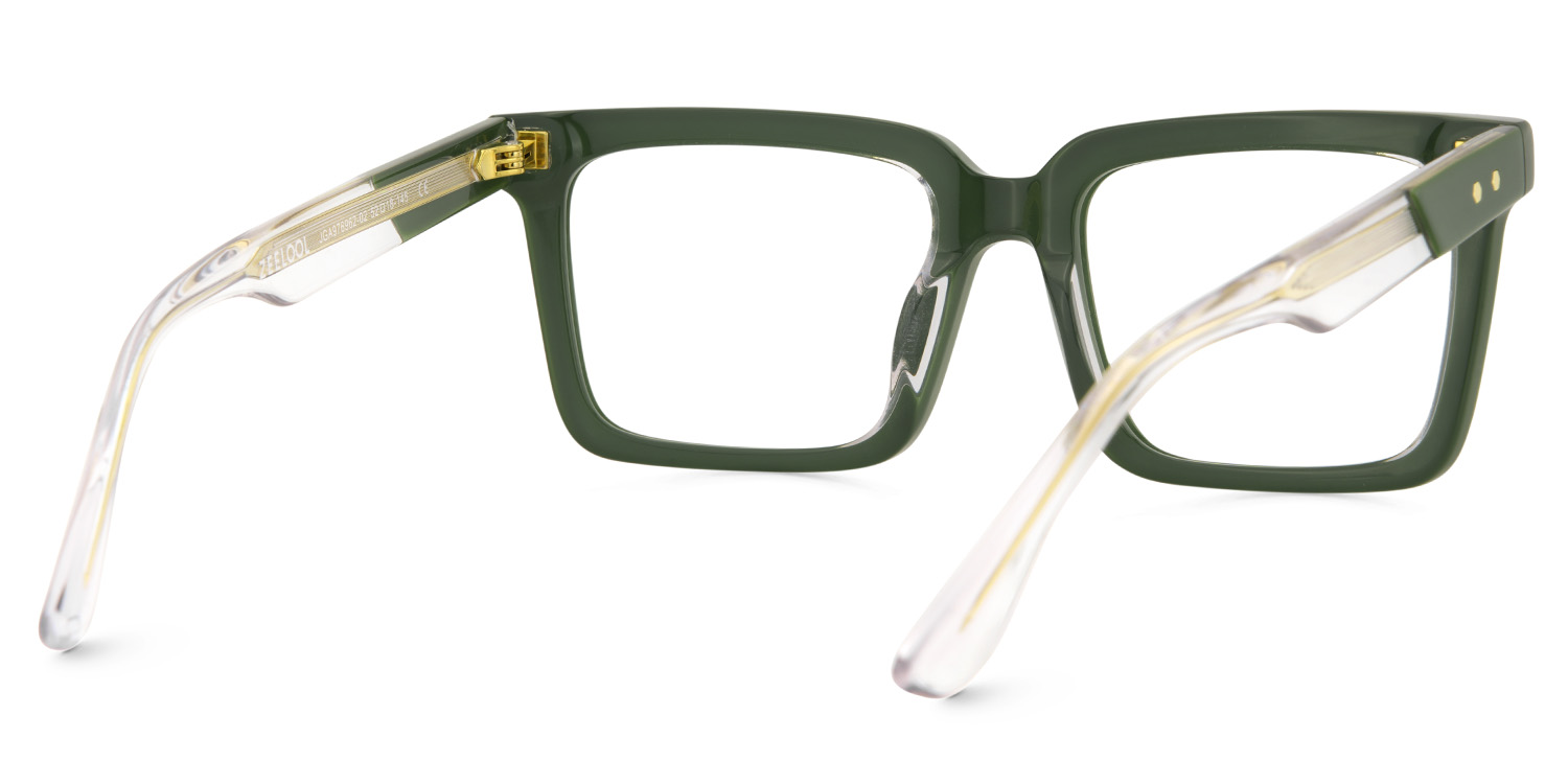 Hattie Rectangle Green Glasses5