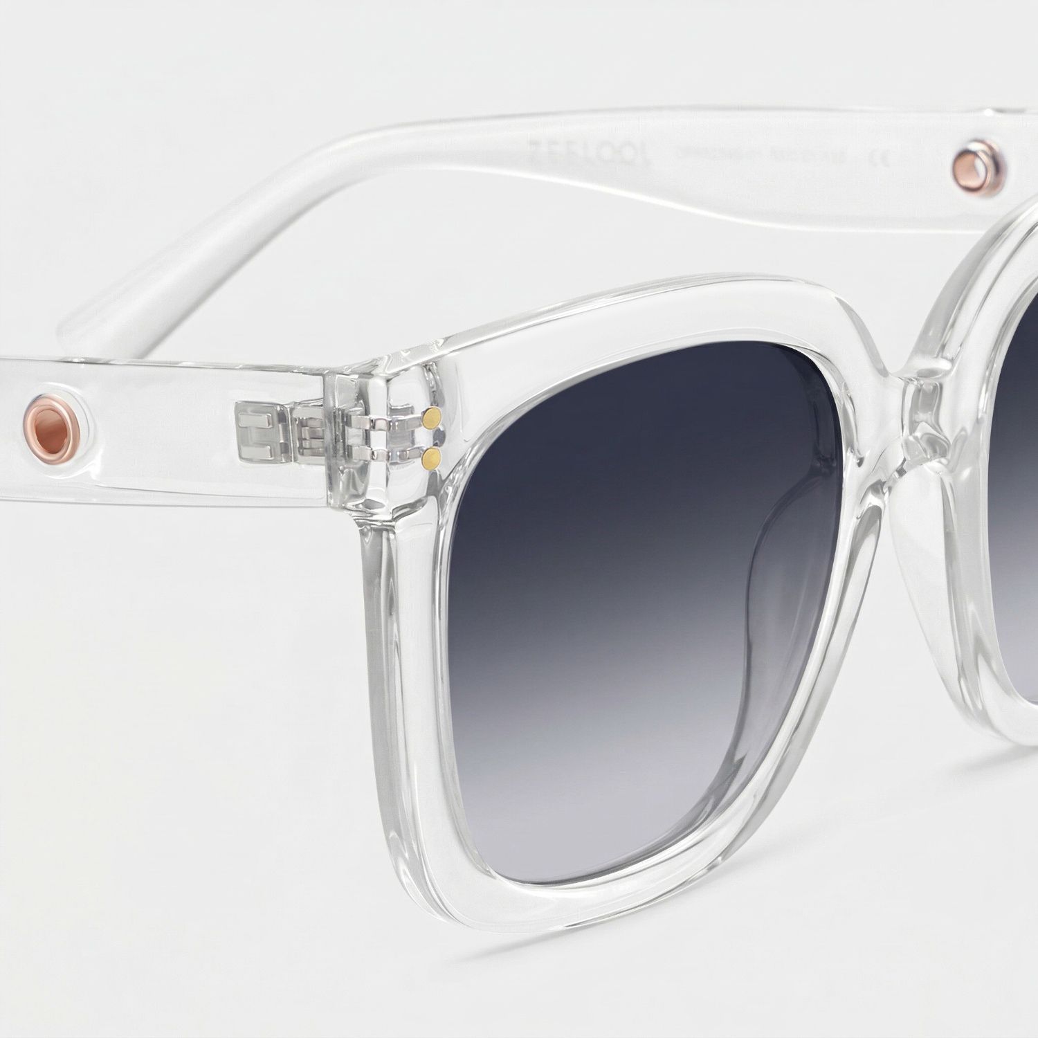 Ebony Square Clear Clear Frame Glasses | Zeelool4