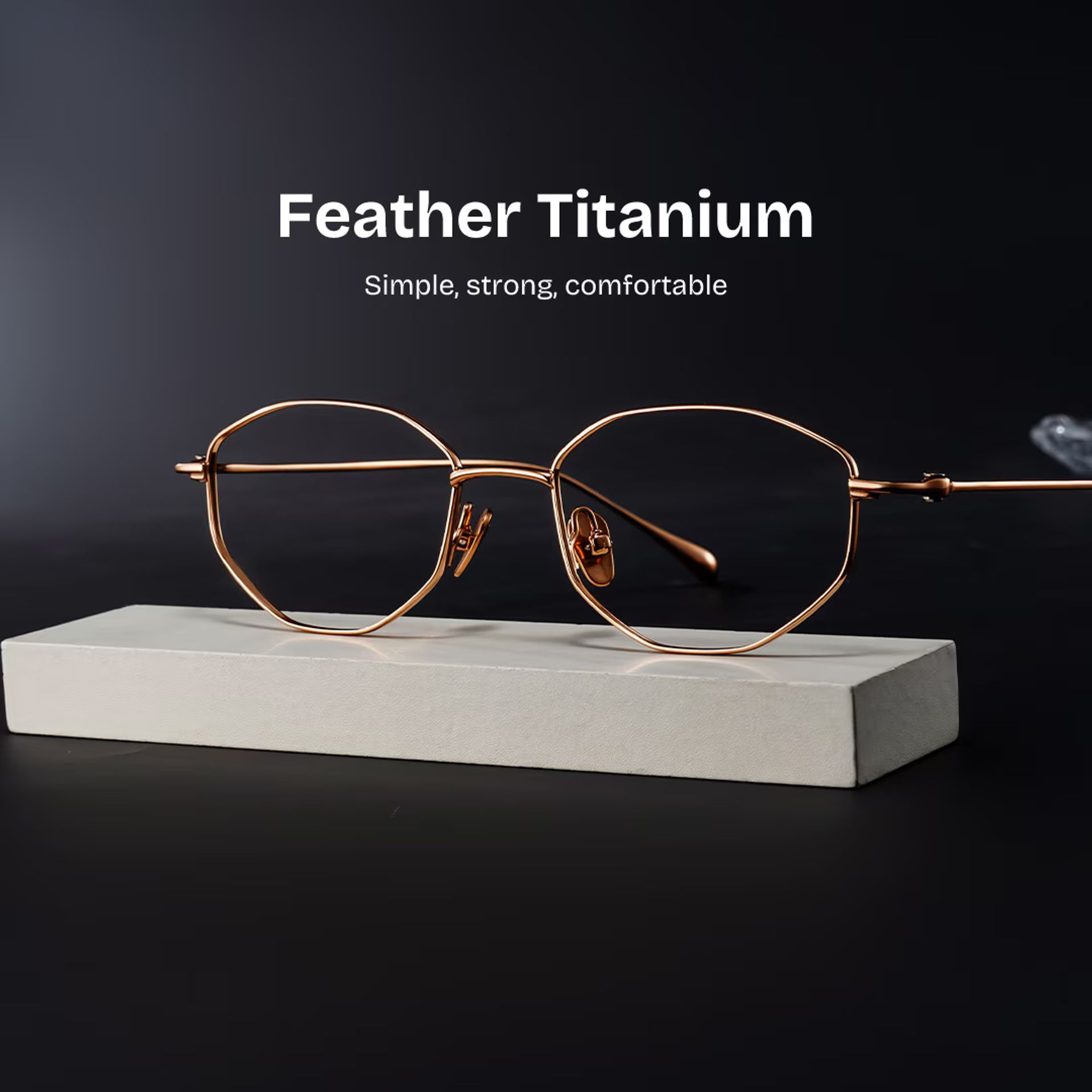 Everett Gold Frame Glasses with Geometric Frame Online |  ZEELOOL CANADA0