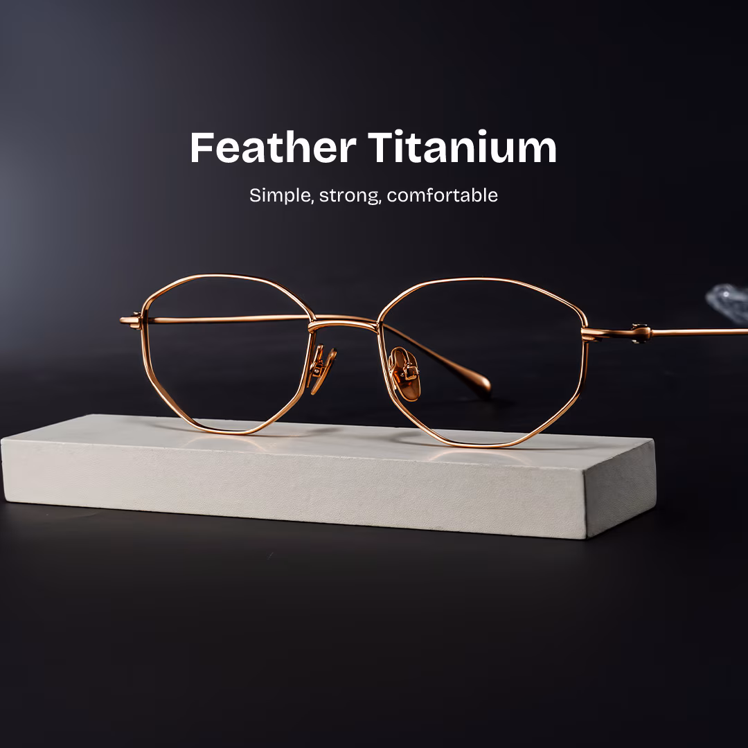 ZEELOOL Everett Geometric Gold Glasses