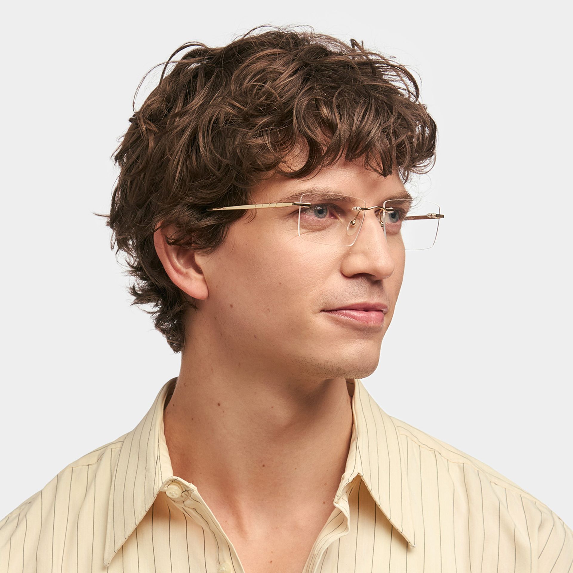 Cetina Rectangle Gold Glasses5