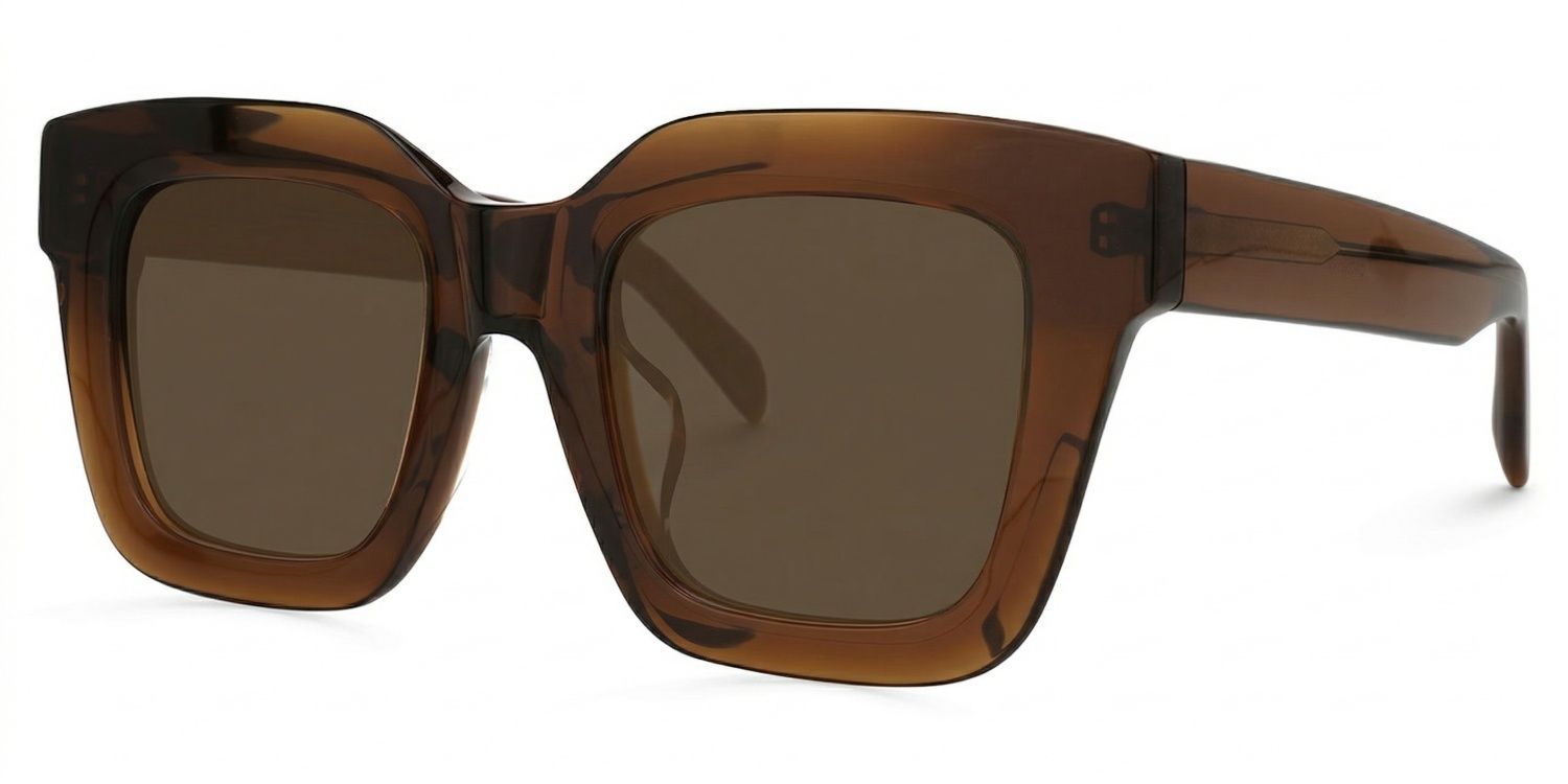 Trinity Tawny Square Polarized Sunglasses for Driving | ZEELOOL CA1