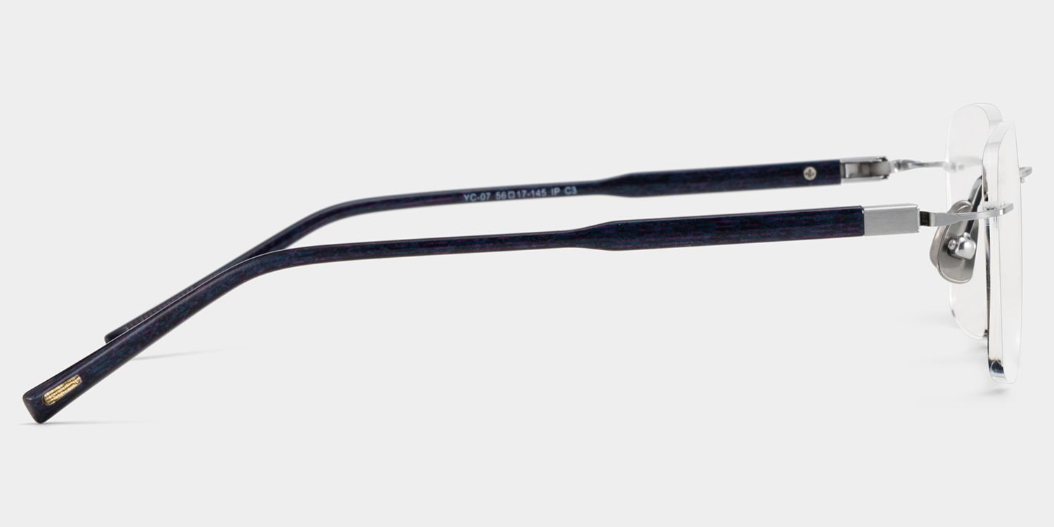 Claire Rectangle Silver Frame Eyeglasses for Man| ZEELOOL Canada5