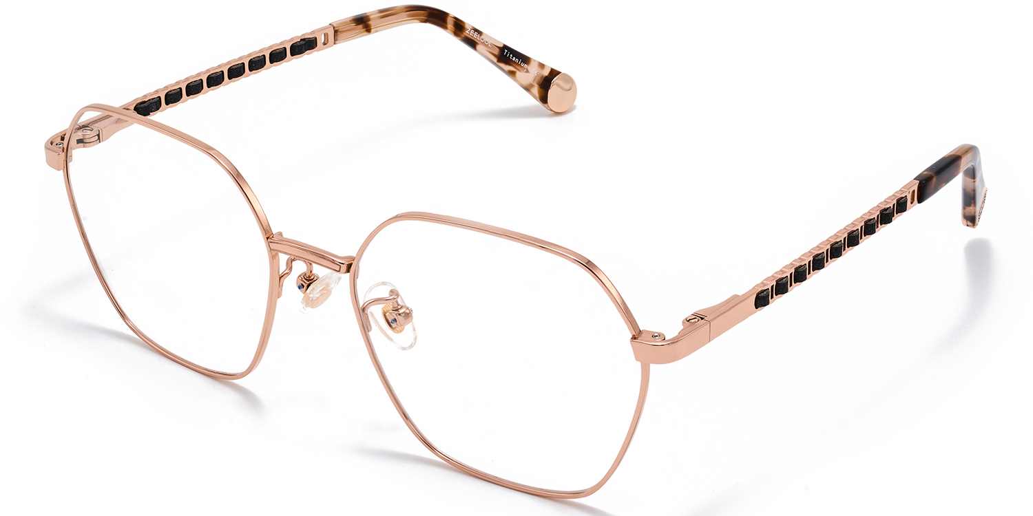 Dunbar Geometric Rose Gold Glasses2