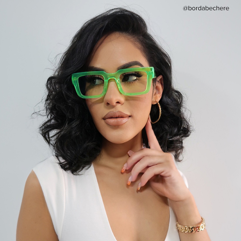 Glaucia Square Green Glasses | ZEELOOL Canada4