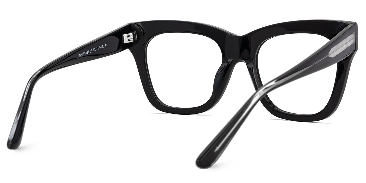 Grabar Black Square Frames Glasses for Women | ZEELOOL Canada3