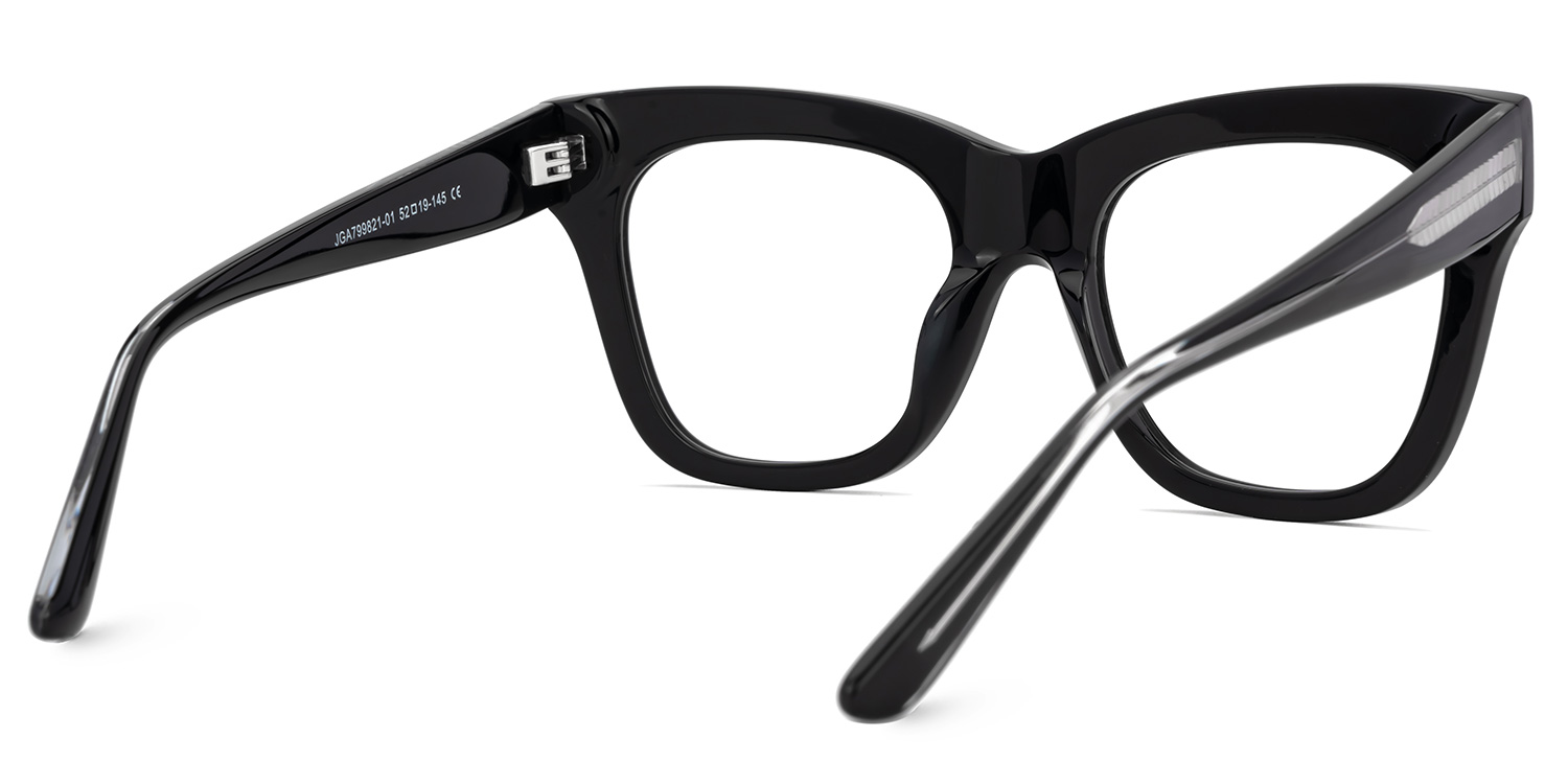 Grabar Black Square Frames Glasses for Women | ZEELOOL Canada3