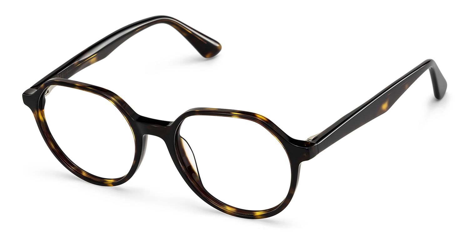 Hazel Geometric Tortoise Frame Eyeglasses for Man| ZEELOOL Canada3