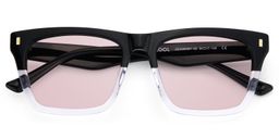 Brookins Rectangle Black Clear Sunglasses1