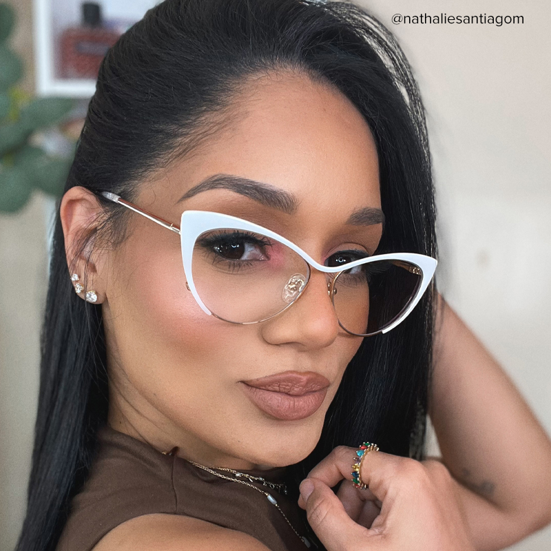 Ellen Cateye White Wire Frame Glasses and Eyeglasses11