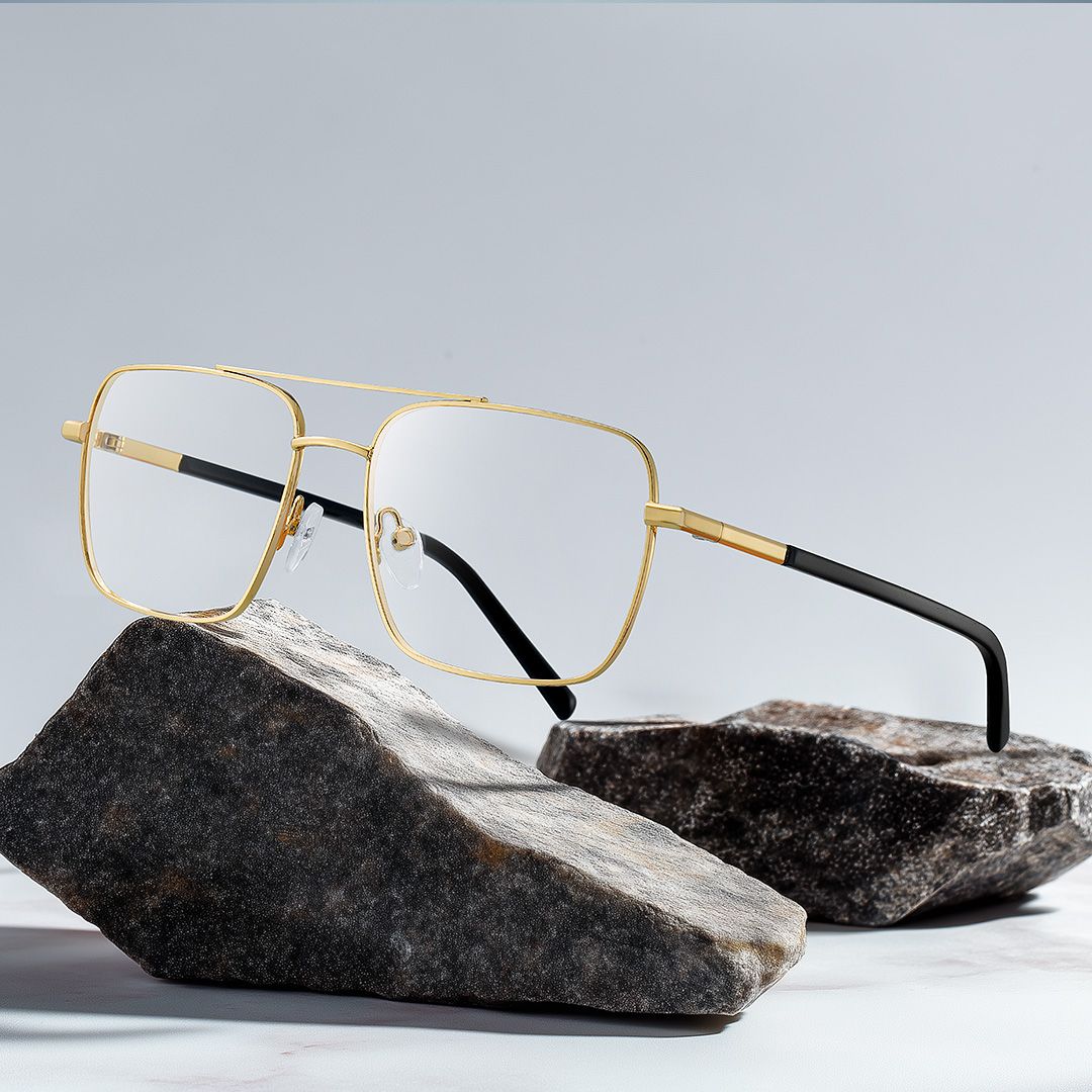 Iris Gold Frame Glasses with Aviator Frame Online | ZEELOOL Canada1