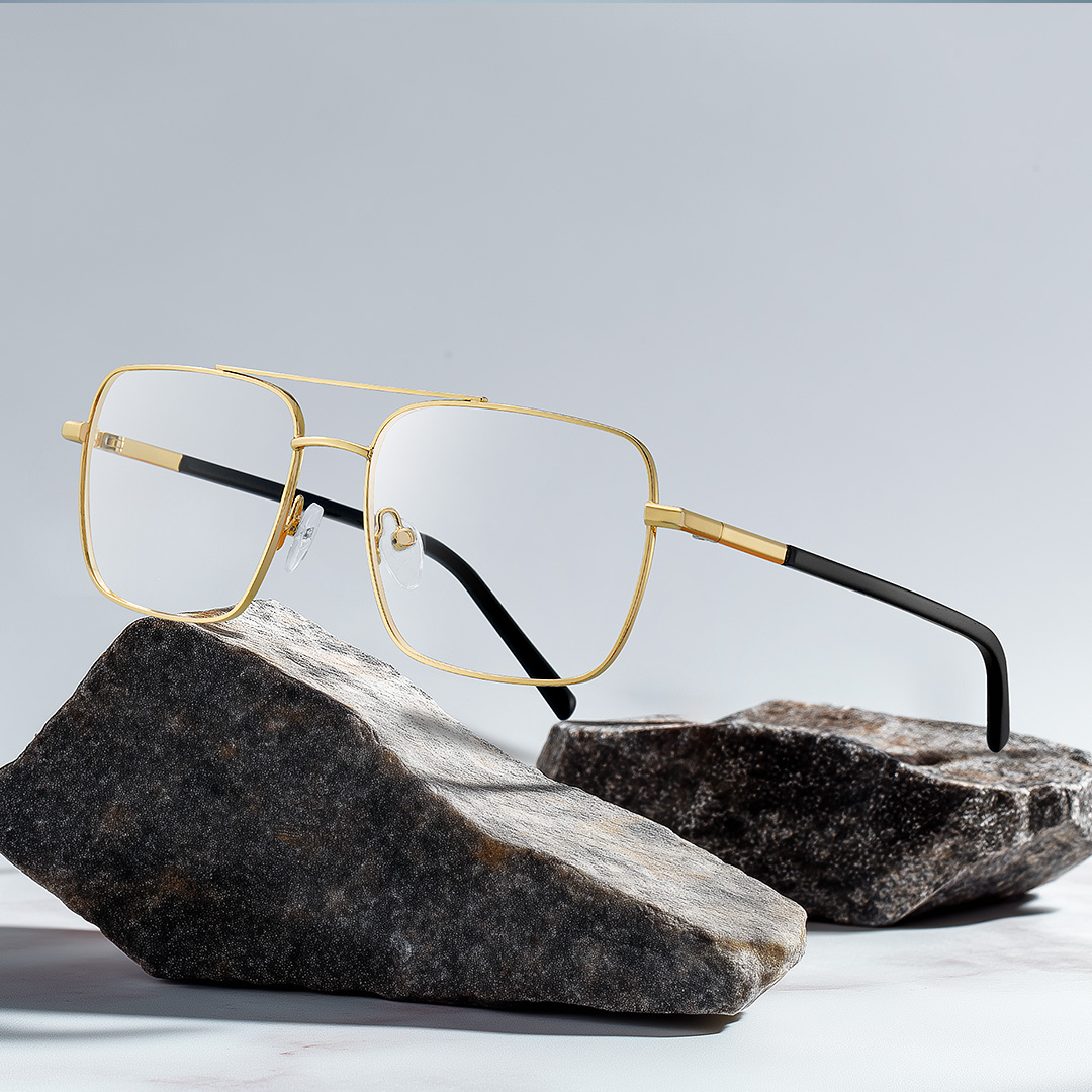 Iris Gold Frame Glasses with Aviator Frame Online | ZEELOOL Canada1